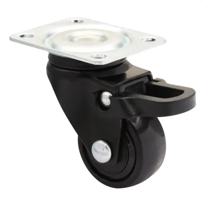 Produktbild von WAGNER Design 3C - Lenkrolle soft mit Bremse - Durchmesser Ø 25 mm, schwarz , Anschraubplatte, Tragkraft 12 kg- 01232701