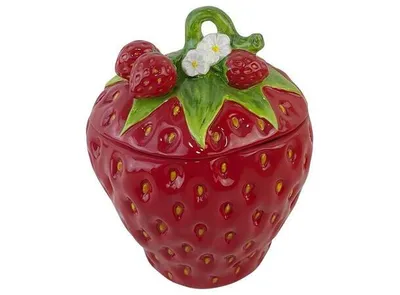 Produktbild von Bonboniere Dose mit Deckel Keramik Erdbeer Frutta, Rot, 16x16x20 cm