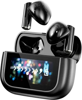 Produktbild von Bluetooth LCD Display Kopfhörer mit gutem Sound kompatibel mit iPhone Samsung Xiaomi Google – Schwarz