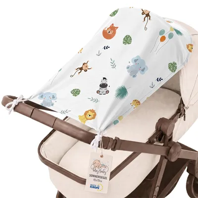Produktbild von Sonnensegel Kinderwagen 70x45 cm Sonnenschutz UV Schutz Baby Polyester Safari