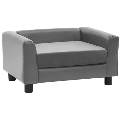 Produktbild von vidaXL Hundesofa Grau 60x43x30 cm Plüsch und Kunstleder