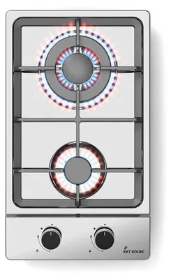 Produktbild von KKT KOLBE Gaskochfeld 29 cm | Autark | 4,4 kW | 2 Flammig | stufenlos regelbar | Wok-Zone | Rahmenlos | Knebelbedienung | Gusseiserne Topfträger | Edelstahl | Propangas | Erdgas | G302ED
