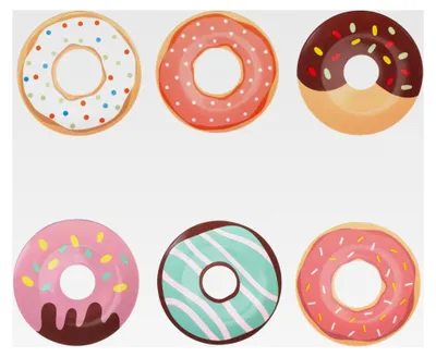 Produktbild von Set aus 6 Desserttellern aus Porzellan, Donuts