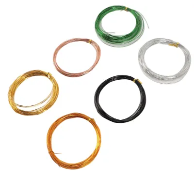 Zdjęcie produktu dla 6 rolek płaskiego drutu aluminiowego do rękodzieła, 10 metrów, giętki, grubość 0,5 mm i 0,1 mm – drut rzeźbiarski, płaski drut do rękodzieła, do wyrobu biżuterii, tkania i emaliowania