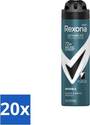 Produktbild von Rexona Men – Deodorant Spray – Advanced Protection Invisible – Langanhaltende Frische – 150 ml - Vorteilspack - 20 Stücke