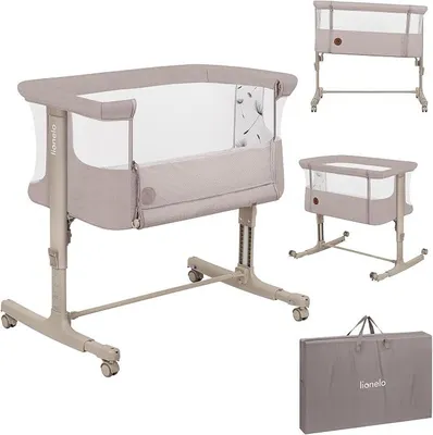 Imagen del producto de Cuna para bebé Aurora 3 en 1, apta hasta 9 kg, convertible en cuna auxiliar y moisés