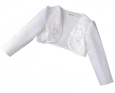 Produktbild von Mädchen Cardigan Bolero mit langen Ärmeln für Hochzeiten und Feiern