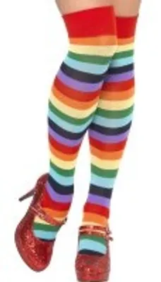 Produktbild von Clown Strümpfe Ringel Overknees gestreift