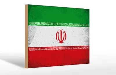 Produktbild von Holzschild Flagge Iran 30x20cm Flag of iran Vintage