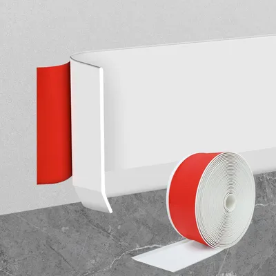 Produktbild von Weichsockelleiste Selbstklebend - Länge: 5 m, Breite: 5 cm - PVC-Sockelleiste - Für Wand, Boden, Wohnzimmer, Schlafzimmer, Küche – Weiß