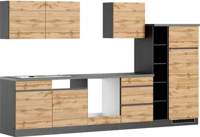Produktbild von Held Möbel Küchenzeile ohne Geräte PISA 330 cm wildeiche matt zerlegt Variante reversibel 1110.6310