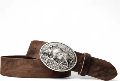 Produktbild von FRONHOFER Trachtengürtel mit Trachtengürtelschnalle Wildsau in Silber