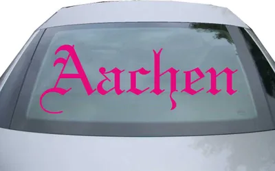Produktbild von Indigos UG - Aufkleber Heckscheibe & Motorklappe DE6490 - pink - 600x210 mm - Stadt Aachen - Auto Scheiben Fenster Heckklappe Tuning Racing JDM - Die cut