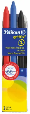 Produktbild von Pelikan 723387 griffix® Minen für Wachsmaler, rund, Wachskreide, Schachtel 3 Stück