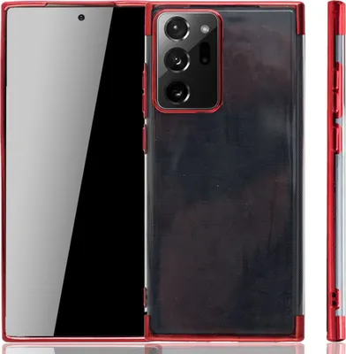 Produktbild von Handyhülle für Samsung Galaxy Note 20 Ultra Rot - Clear - TPU Silikon Case Backcover Schutzhülle in Transparent   Rot