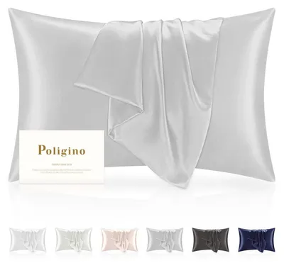 Produktbild von Seiden Kissenbezug 100% Seide 50x80cm Silber 22 Momme