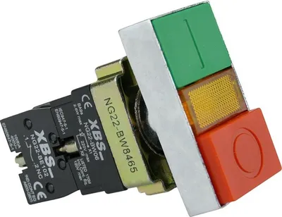 Obrázek produktu pro Dvoutlačítkové podsvícené tlačítko Tlačítkový spínač 0-1 červené zelené tlačítko NG22-BW8465 XBS