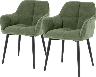 Produktbild von home24 Armlehnenstuhl - 2er-Set - Bouclé / Eisen