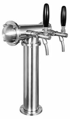 Produktbild von Beer Tower "Mr. T"  Chrom Poliert 2 leitig mit Schankhähnen