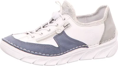 Obrázek produktu pro Rieker Damen Halbschuh 5598-36, 5598-37, 5598-38, 5598-39, 5598-40, 5598-41, 5598-42, 30316-36, 30316-37, 30316-38, 30316-39, 30316-40, 30316-41, 30316-42 RIE-55064 jeans/weiss/cement/silverfleece 39