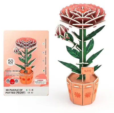 Productafbeelding van 3D-houten puzzel: Lelie – Een houten bouwpakket voor volwassenen