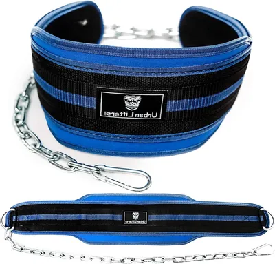 Productafbeelding van Dipping Belt - Gewichtsriem - Kracht Training - Extra Dikke Rugsteun - 81cm Ketting - Blauw
