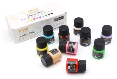 Obrázok produktu pre Sada akrylových farieb na kožu - 10 farieb, objem 20 ml