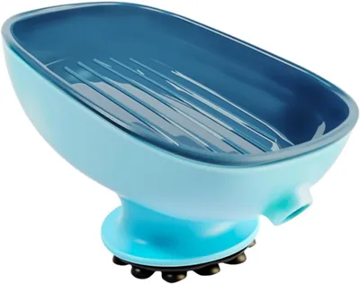 Productafbeelding van Zelf drainerende zeepbakje voor badkamer wastafel douche - Zeephouder met zuignap - Zeepbak voor aanrecht - Gemakkelijk schoon te maken