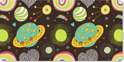 Produktbild von MuchoWow® Schreibtischunterlage Muster - Weltraum - Planeten - Jungen - Kinder - Kinder 80x40 cm - XXL Mauspad - Gaming Mauspad