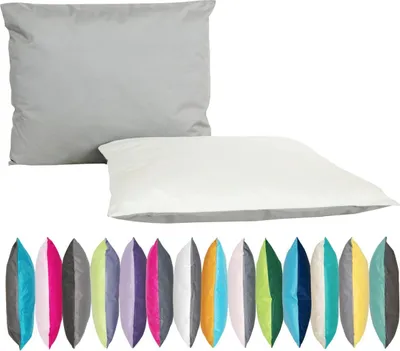 Produktbild von JACK 2-farbiges Wende Outdoor Lounge Kissen 30x50cm Dekokissen inkl. Füllung Wasserfest Sitzkissen Garten Stuhl, Farbe:Elfenbein - Grau