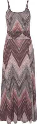 Produktbild von LASCANA Midikleid mit sommerlichem Print und Schlitz, Jerseykleid sand-bordeaux Größe 38