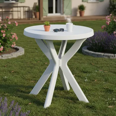 Immagine prodotto di Lorwood - Tavolo da Esterno, 70x70x72h cm Bianco, 2 Posti Italy