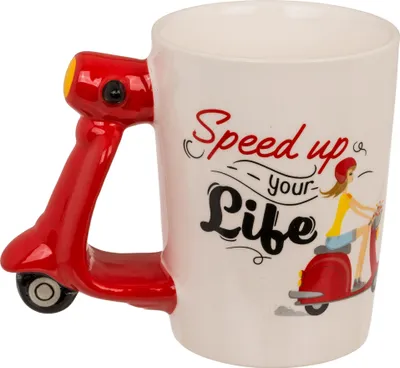 Produktbild von Tasse Becher Scooter Speed up your Life Kaffetasse Steingut Mug