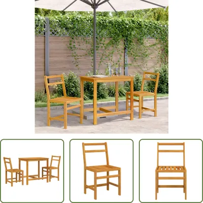 Imagen del producto de Conjunto de muebles de balcón de 3 piezas, "The Living Store", fabricado en madera de acacia maciza