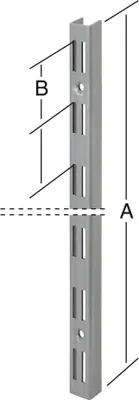 Produktbild von TrendLine Wandschiene 2-reihig grau 150 x 2,5 cm