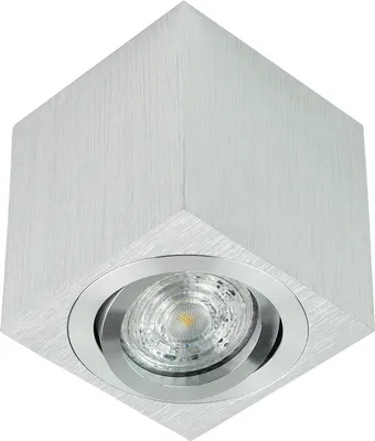 Produktbild von Deckenaufbauleuchte Deckenspot Aufbaustrahler PALDA GU10 eckig Aluminium Silber IP20 EDO777341 EDO