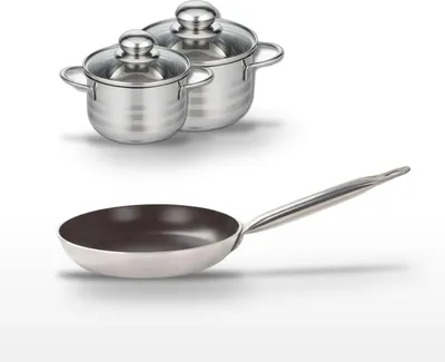 Image de Lot Poêle 28 cm et 2 Faitouts 14/16 cm Elo Bistro Line
