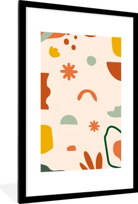 Produktbild von MuchoWow® Gerahmtes Poster Design - Sommer - Abstrakt 60x90 cm - Poster mit Schwarzem Bilderrahmen Wandposter Rahmen Foto Bilder - Dekoration - Wandposter Wohnzimmer - Hochwertig