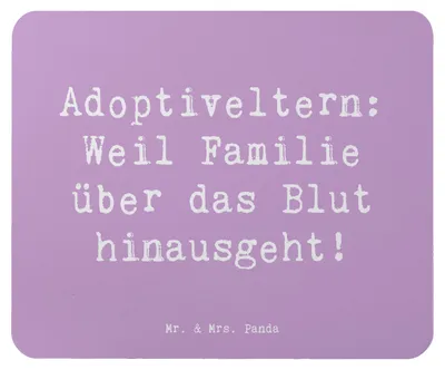 Produktbild von Mr. & Mrs. Panda Mauspad Spruch Adoptiveltern Liebe - Lavendeltraum - Geschenk, Verwandte, Familie, mousematte, elterliche, Familienpflege, pc mausunterlage, Mousepad
