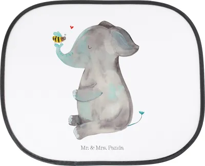 Produktbild von Mr. & Mrs. Panda pkw sonnenschutz Elefant Biene - Weiß - Geschenk, Lustige Sprüche, Auto Seitenscheibe, Liebesbeweis, Sonnenblende, Liebe, autofenster, Hochzeitsgeschenk