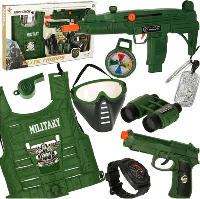 Produktbild von Militärausrüstung Kostüm Weste Gewehr Fernglas
