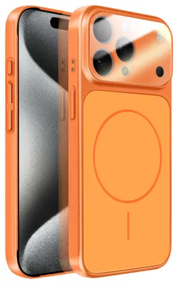Immagine prodotto di Avizar, custodia rigida MagSafe con vetro protettivo per fotocamera per iPhone 15 Pro Max, arancione