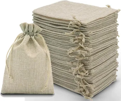 Produktbild von 30 Jutesäckchen 10x15 cm, Jute Beutel mit Kordelzug für Adventskalender, Kleine Geschenksäckchen für Schmuck, DIY, Handwerk, Hochzeit, Party, Weihnachten (Natur)