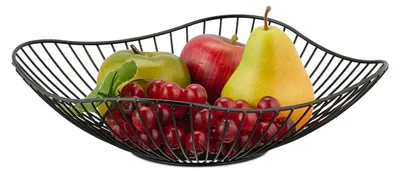 Obstschale Metall rund 27 cm schwarz modern