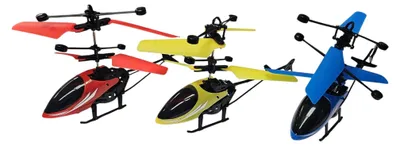 Imagen del producto de Helicóptero volador con sensor de movimiento manual - LED, carga USB, juguete interactivo para niños