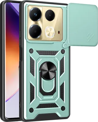 Produktbild von Hülle für Infinix Note 40 4G Magnetische Ring Ständer Halter Dia Kameraschutz TPU Bumper Silikon Schutzhülle Grün