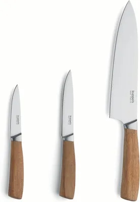 Obrázek produktu pro Sada nožů, 3 kusy, ocel X30Cr14, rukojeti z akáciového dřeva, pro kuchyň