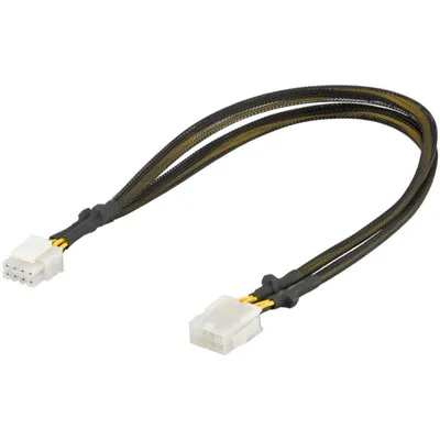 Produktbild von Goobay 93870, 0,44 m, EPS (8-pin), 8-pin EPS12V, Männlich, Weiblich, Weiß, Schwarz