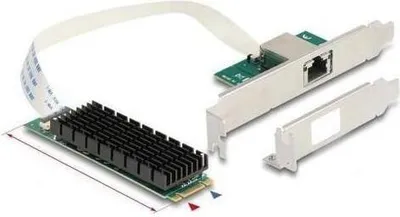 Produktbild von Delock M.2 Key B+M 1 x RJ45 10 Gigabit LAN Netzwerkkarte