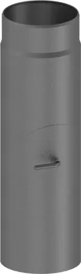 Produktbild von Ø 150 mm Ofenrohr 50 cm - mit Drosselklappe und Tür - gussgrau